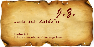 Jambrich Zalán névjegykártya
